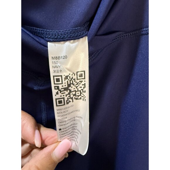 High-Waisted Navy Flared Leggings For Women Size 150 Stretchy & Comfortable Fabr - Picture 6 of 10